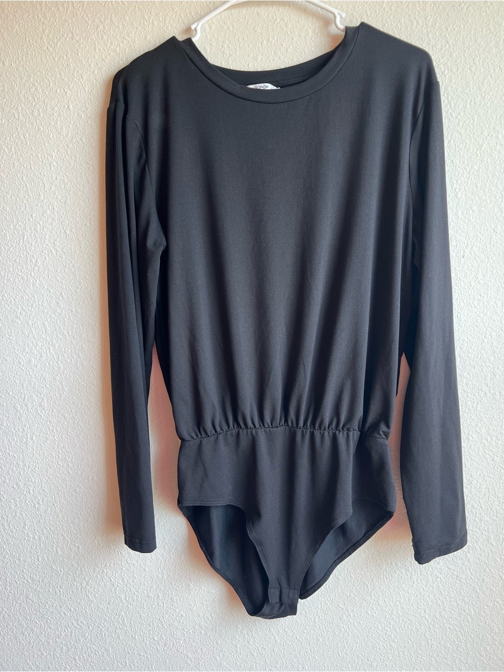 MangoPop Black Crewneck Flouncy Bodysuit